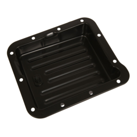 Transmission Pan, Stock, Steel, Case Fill, Black, Finned, Ford, C4
