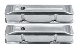 Stripe Aluminum Valve Covers Chrome chevrolet SB