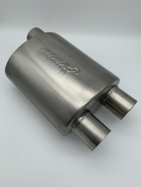 MAX Spiral Straight Flo Performance rvs uitlaat demper 2,5 inch