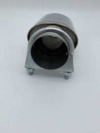Rvs ovaal sierstuk met ingebouwde demping.max 54mm aansluiting