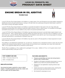 Lucas Engine break-in oil 473ml verpakking