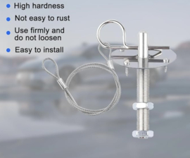 Hood pin kit chroom. Motorkap snel sluiting