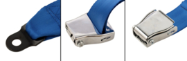2 Point Airplane Buckle Lap Seat Belts Blue