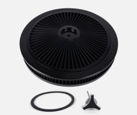 Luchtfilter 14 X 2 inch high flow zwart met zwart filter