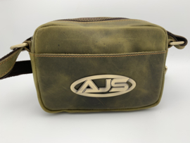Handtas Mat olive green  messenger shoulder/crossbody bag 100% leer