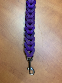 Leren duo honden riem Purple