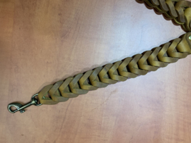 Leren duo honden riem Cognac