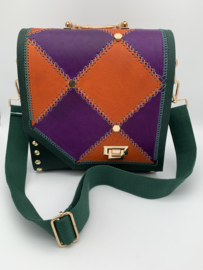 Handtas purple / orange classic green  schoudertas