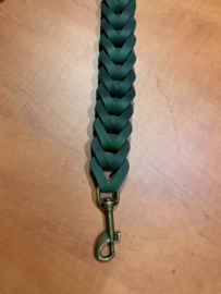 Leren duo honden riem green
