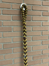 Lederen honden riem brown/yellow