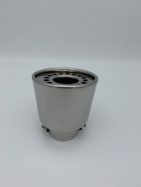 RVS Uitlaat sierstuk ovaal 96X83 mm . 40-64mm aansluiting