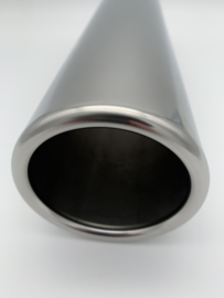 RVS  Ronde eindstuk 3 inch rolled edge ( 30cm lang )