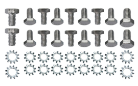 Chevy 283-350 or 90 V6 and Oldsmobile Hex Head Oil Pan Bolt Set-CHROME