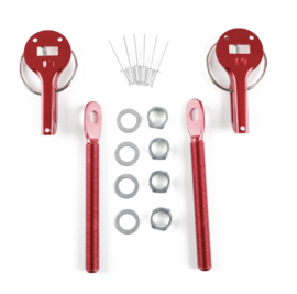 Hood Bonnet Pin Kit Aluminium For All Cars red