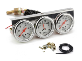 3 meter set oliedruk,temp,amps chroom analoog