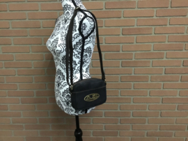 Handtas Mat zwart messenger shoulder/crossbody bag 100% leer