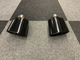 RVS black ovaal uitlaat sierstukken set links en rechts