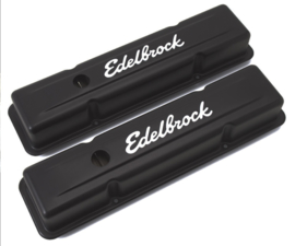 Chevrolet SB Klepdeksels  edelbrock zwart