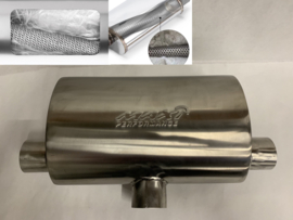 MAX Ultra Straight Flo Performance rvs uitlaat demper 2,5 inch