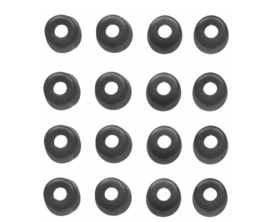 Valve Stem Seals, Umbrella Type, Rubber, Ford, Lincoln, Mercury, Set of 16