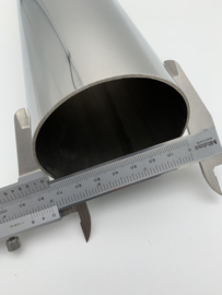 RVS  Ronde eindstuk 3 inch rolled edge ( 30cm lang )