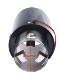 LED uitlaatsierstuk RVS met carbon