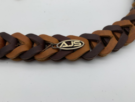 Lederen honden riem Cognac/brown