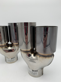 Set Sierstukken black pearl RVS Dubbel Rond – versprongen – 2 x 76 mm