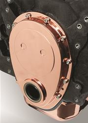 Distributie deksel chevrolet small block aluminium copper plated