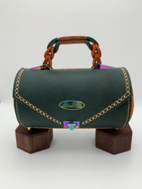 Handtas green/orange round handbag