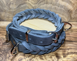 Hondenhalsband leer Grey