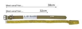 Hondenhalsband leer brown/yellow