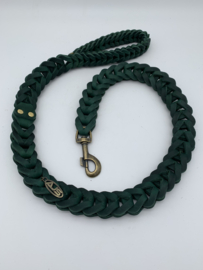 Lederen honden riem  green