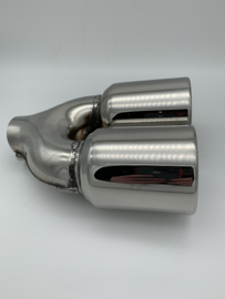 Uitlaat Sierstuk RVS Dubbel Rond – 2 x 89 mm