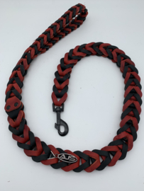 Lederen honden riem Red/black
