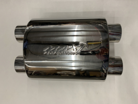 MAX Ultra Straight Flo Performance polished rvs uitlaat demper 2,5 inch