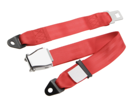 2 Point Airplane Buckle Lap Seat Belts Red