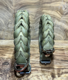 Hondenhalsband leer army green