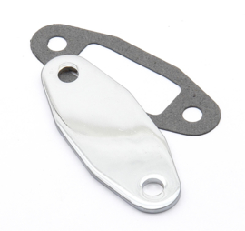 Fuel Pump Block-Off Plate, Steel, Chrome Plated, Ford, 351C, 351M, 400