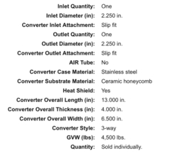 Catalisator universeel  2,25 inch magnaflow wide