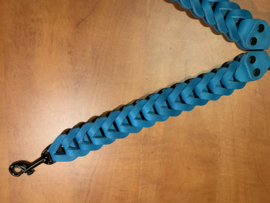 Leren duo honden riem Sea blue