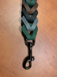 Leren duo honden riem grey/green/black/brown