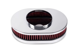 12 inch oval luchtfilter Rood/chroom