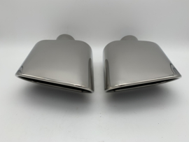 Uitlaat Sierstukken set RVS rechthoek ovaal – 15cm X 7cm