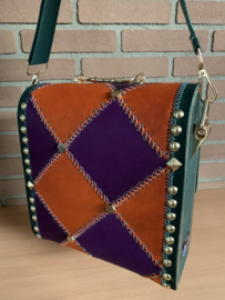 Handtas purple / orange classic green  schoudertas