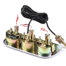 3 meter set oliedruk,temp,amps chroom/zwart analoog