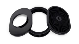 12 inch oval luchtfilter zwart/zwart