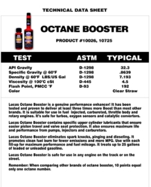 Lucas Octane booster. 444ml verpakking