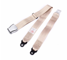 2 Point Airplane Buckle Lap Seat Belts Beige