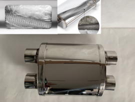MAX Ultra Straight Flo Performance polished rvs uitlaat demper 2,5 inch